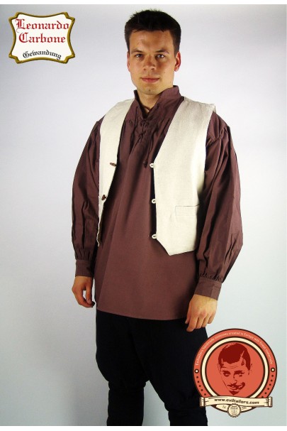 Hand woven cotton vest with buttons