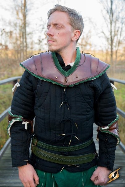 Noble Leather Gorget - Green