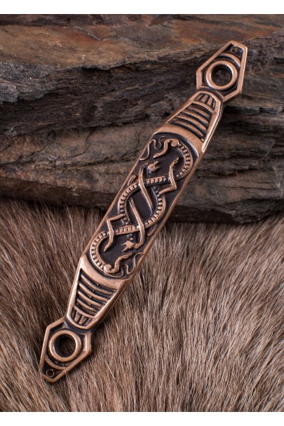 Belt Loop for Viking Sword Scabbard, Small Serpents, Bronze