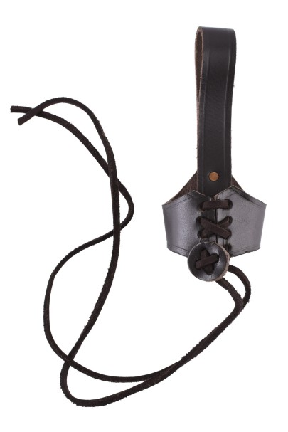 Adjustable Belt Holder for Daggers and Horns, Brown Leather