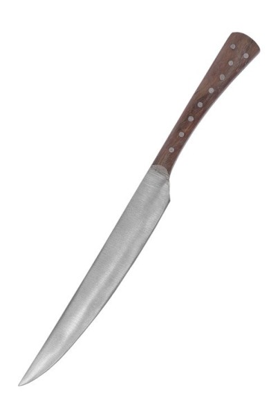 Kitchen knife with handle from shisham, 23,5 cm incl. sheath