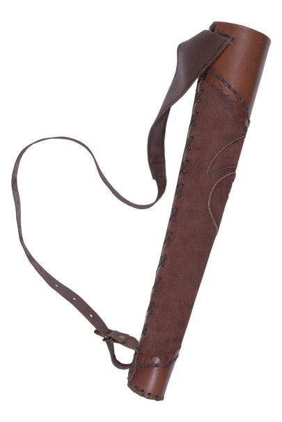 Quiver, brown suede leather