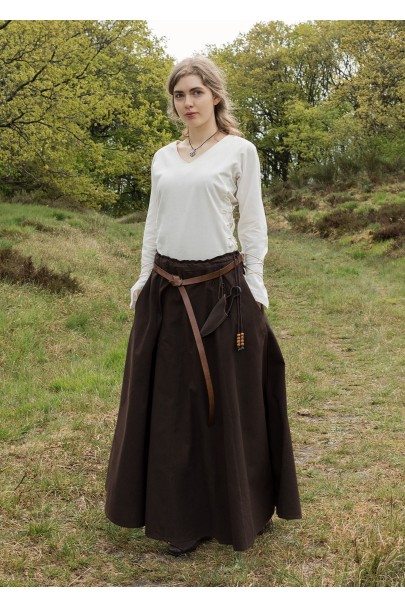 Medieval Skirt, wide flare, dark brown