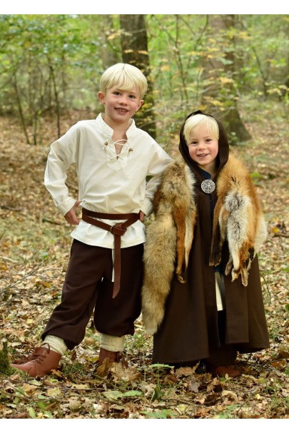Medieval Cloak Paul for Children, brown