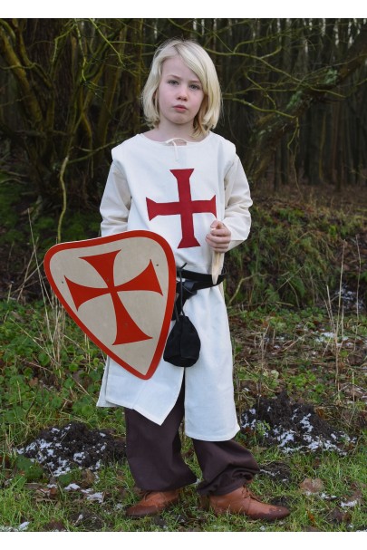 Templar Tabard / Surcoat Alexander for Children, natural-colored/red