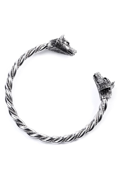 Viking Wolves Bracelet, Silver, large