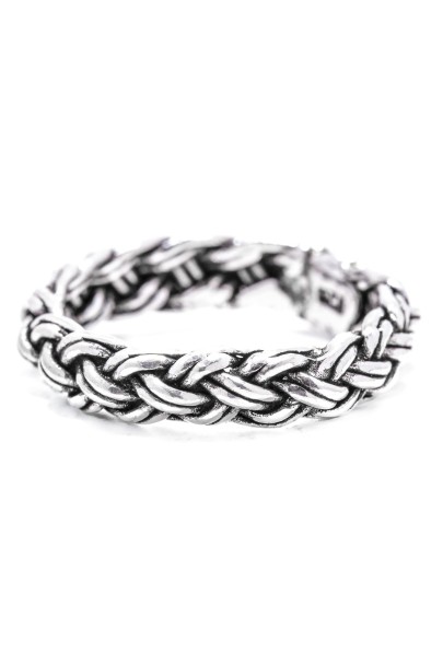 Viking Ring with braid pattern, silver
