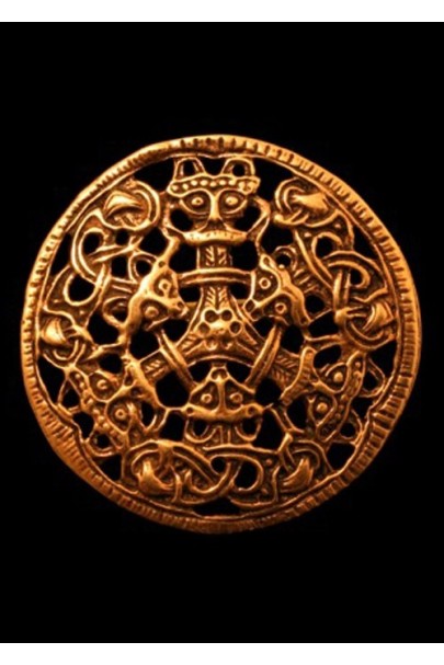Large Viking Brooch in Borre Style, Bronze, fibula