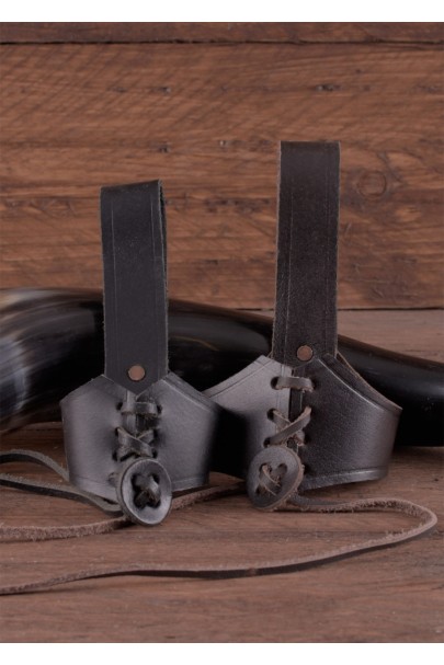Leather belt-holder for drinking horns larger than 0,4 Liter, brown