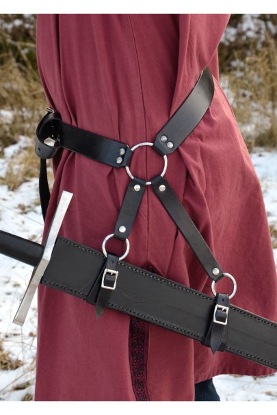 Medieval Swordbelt, black leather