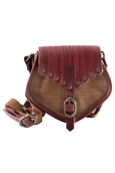 Viking Inspired Leather and Canvas Bag