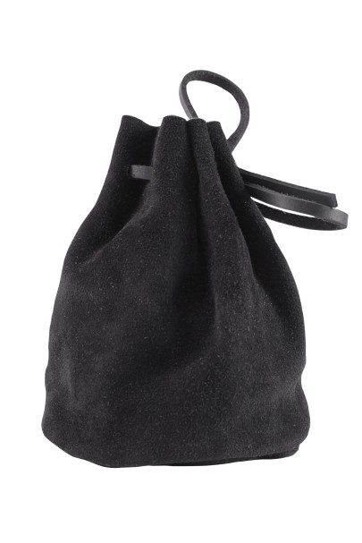 Leather pouch, big, black
