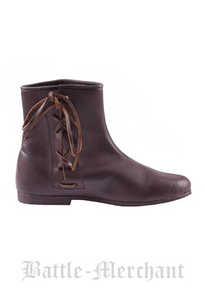 Side Laced Ankle Boots, dark brown