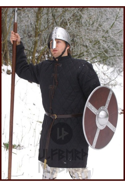 Long Gambeson, Cotton with Wool Filling, black