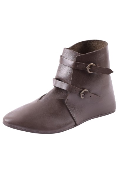 Ankle boot with buckles, dark-brown