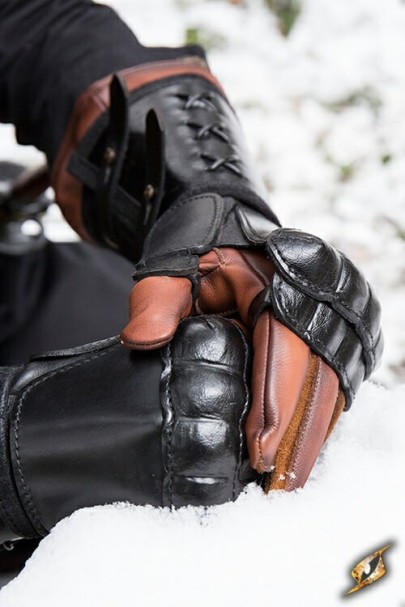 Leather gauntlet  Black Left Hand
