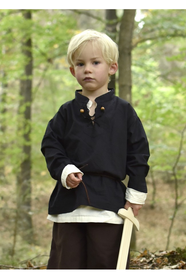 Medieval Shirt Colin for Children, black