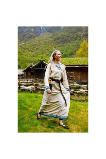 Vestido Vikingo "Lagertha" Natural / Azul
